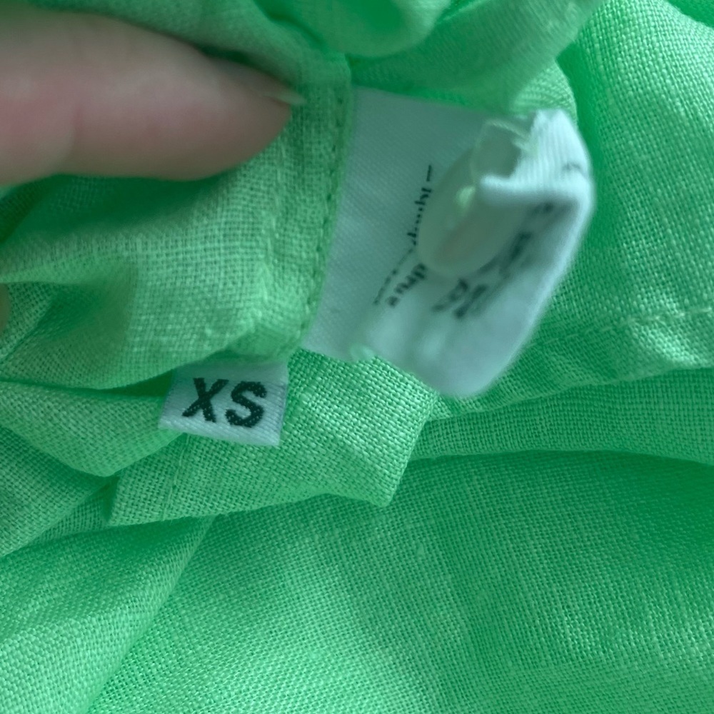 SLEEPER Brigitte Midi Linen Dress Lime - Picture 7 of 10